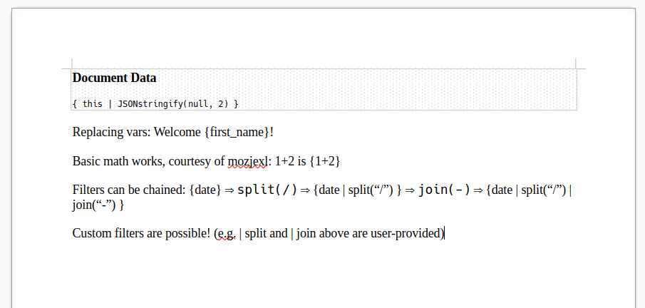 a screenshot of a Word document containing some tags surrounded by curly brackets