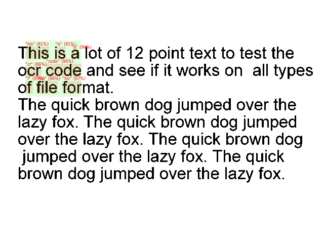 an image with some text and the OCR detections overlaid, showing that only text that lies inside the area of interest has been recognized