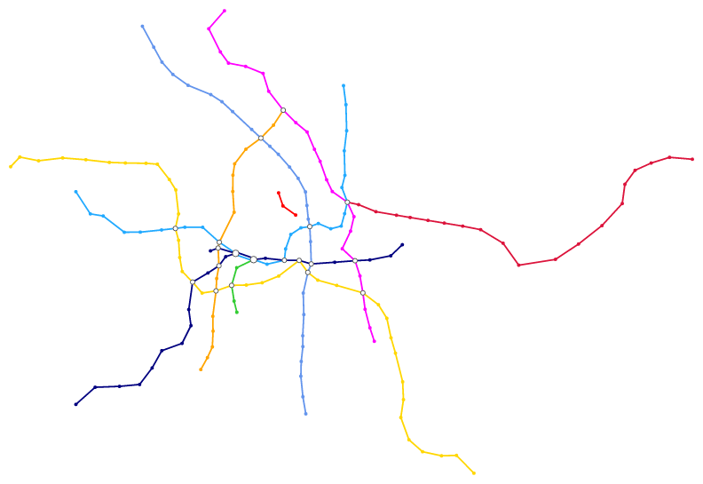 Berlin subway transit map fully colorized