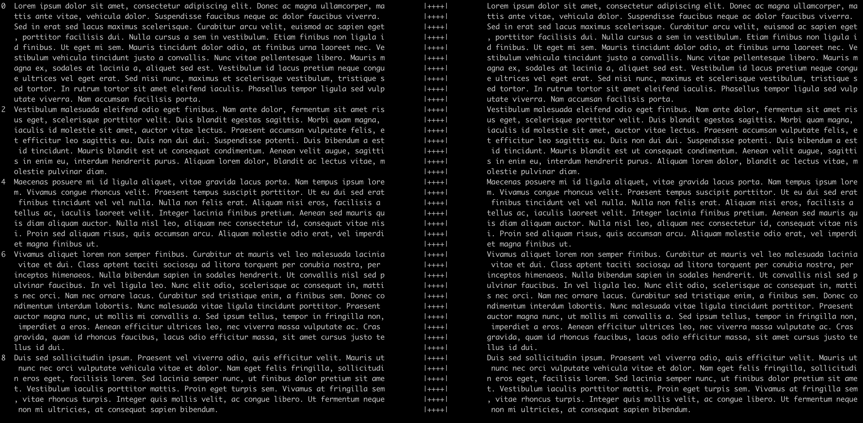 lorem ipsum output with typical usage