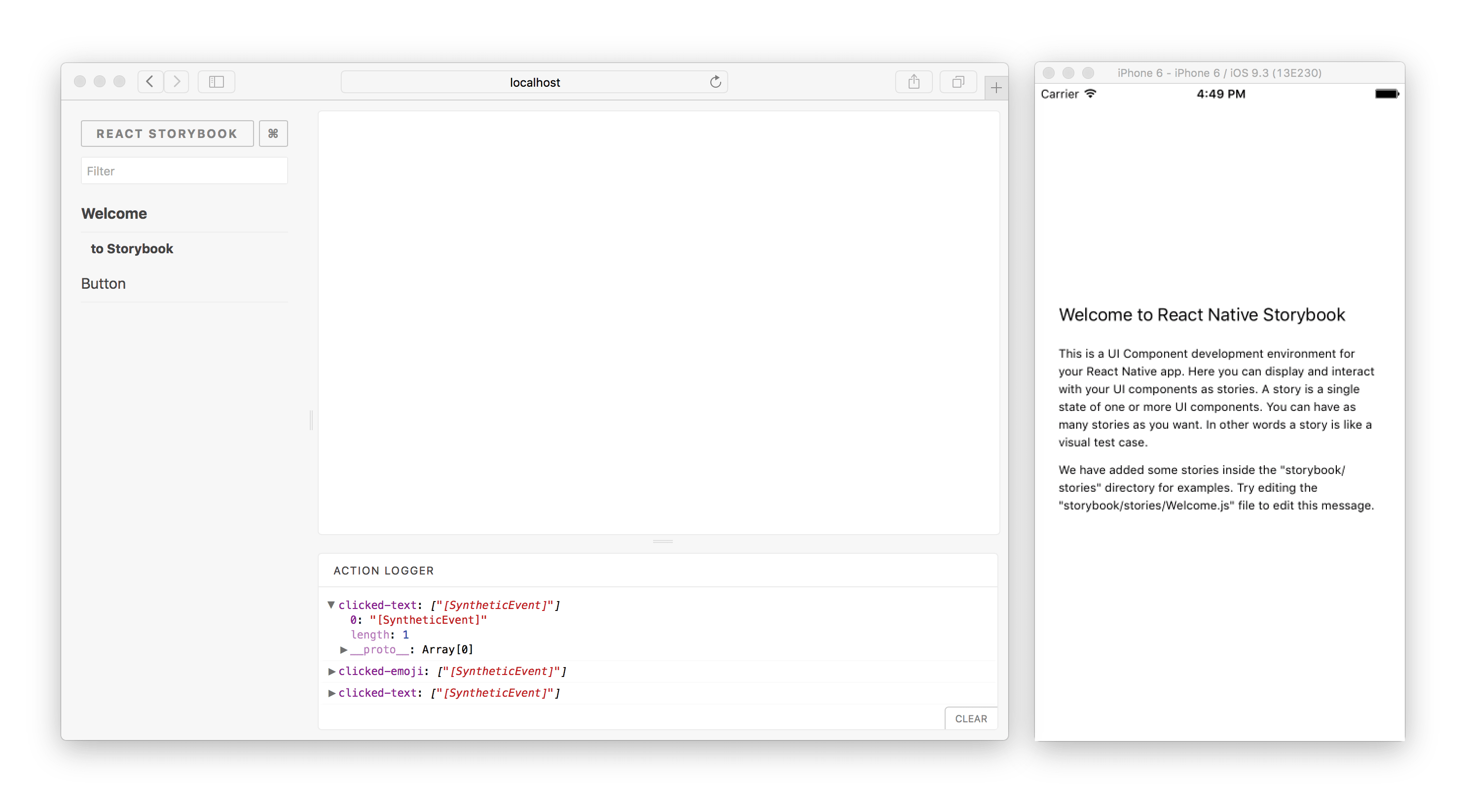 React Storybook Screenshot