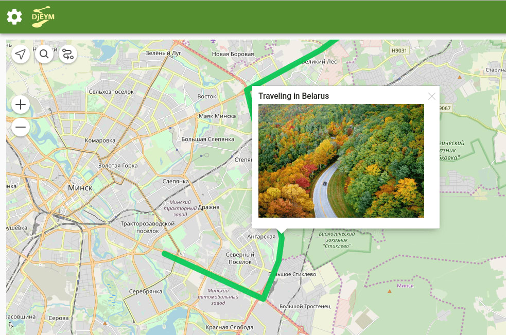 Example of the route