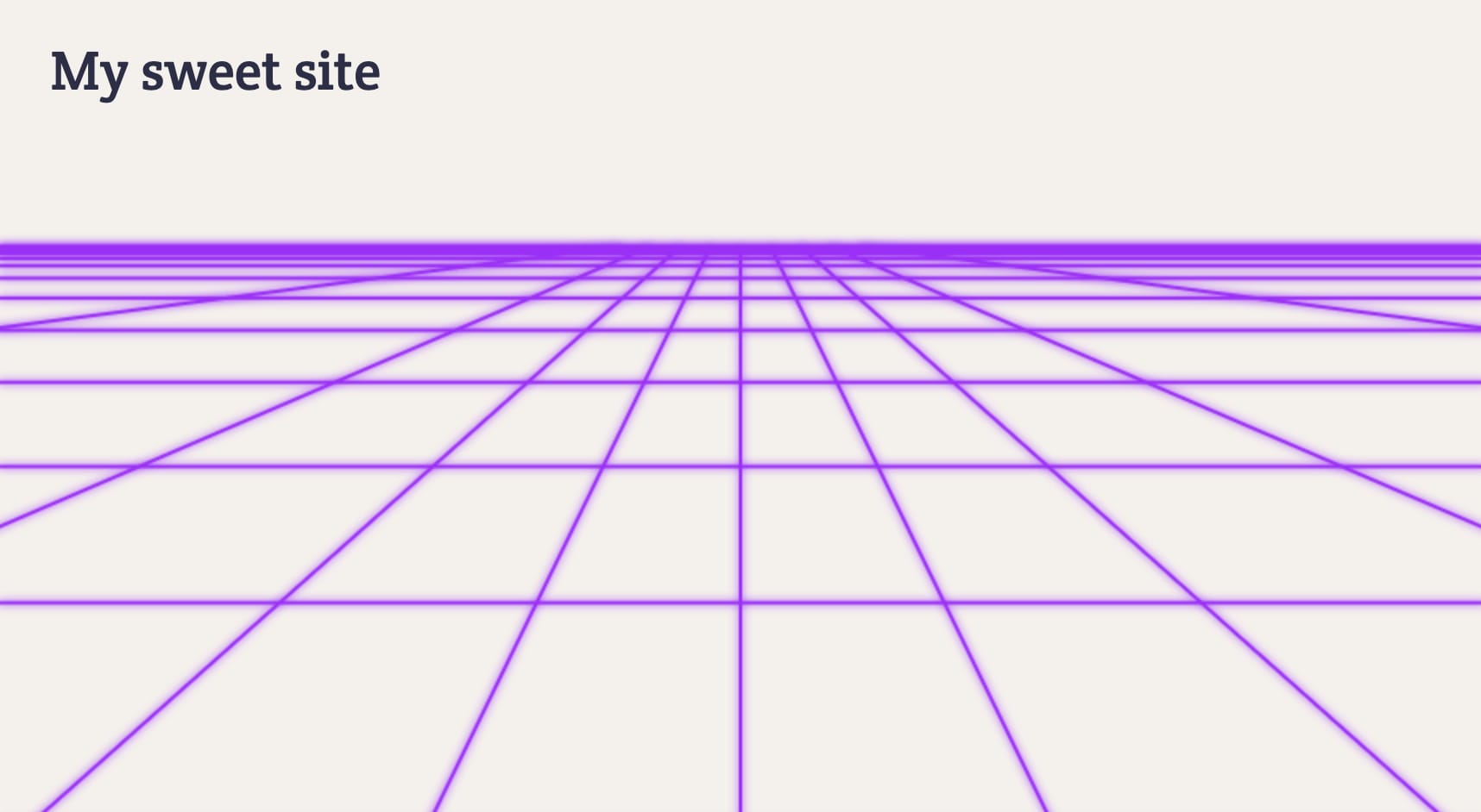 grid covers the lower two thirds of the image, angled vertical lines get closer together as they near the highest horizontal line and all lines are purple in colour with faint outline