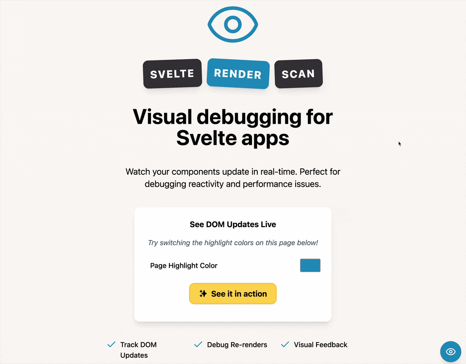 Screenshot of svelte-render-scan in action