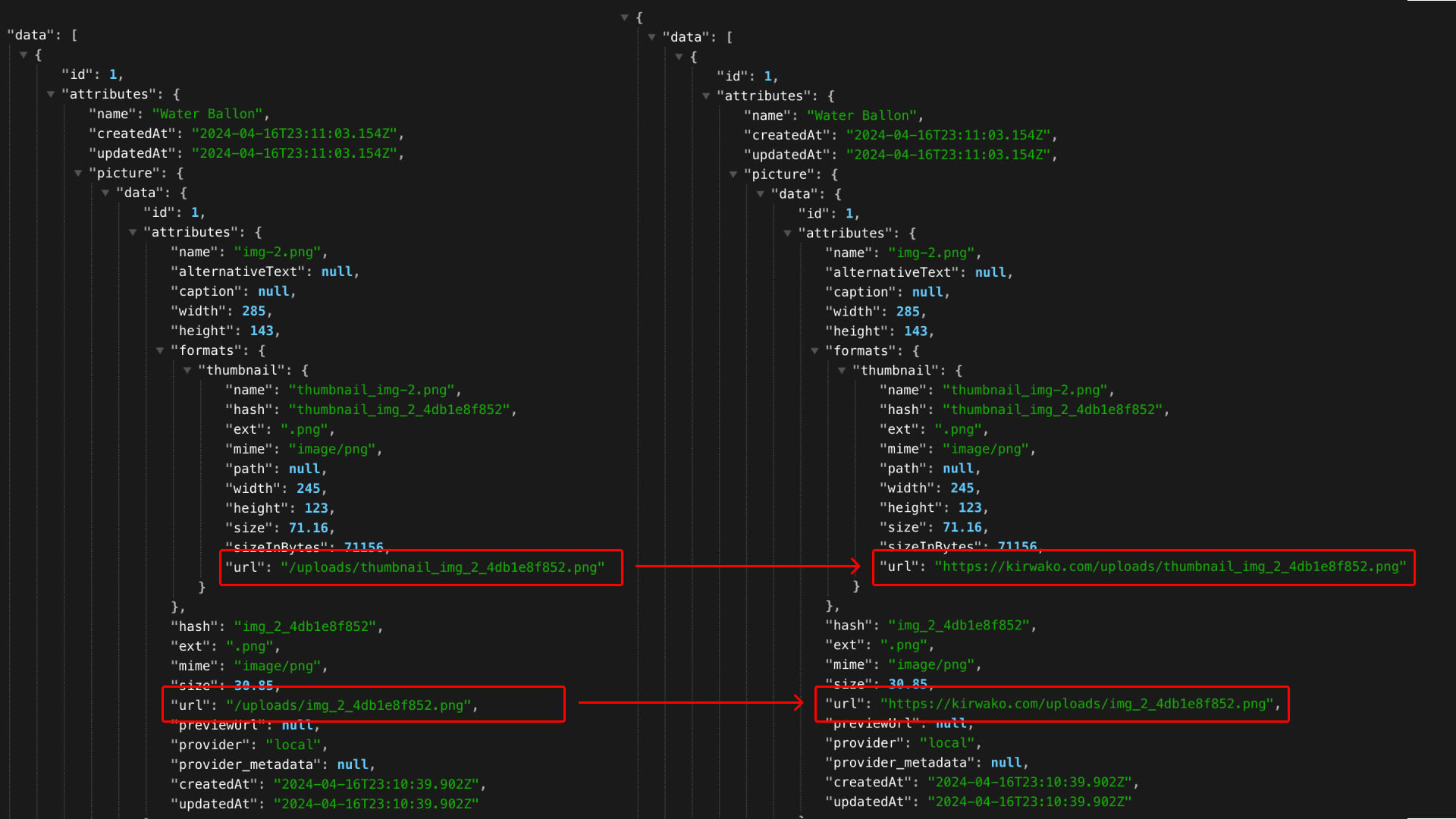 Prepend media url Screenshot