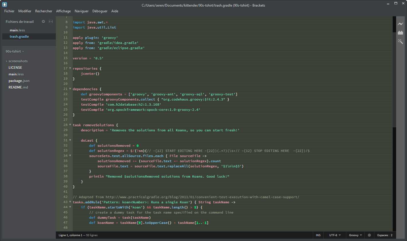 Gradle Screenshot