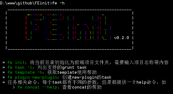 FEinit帮助界面