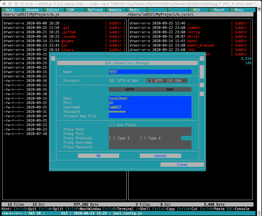 Mdir.js SSH,SFTP