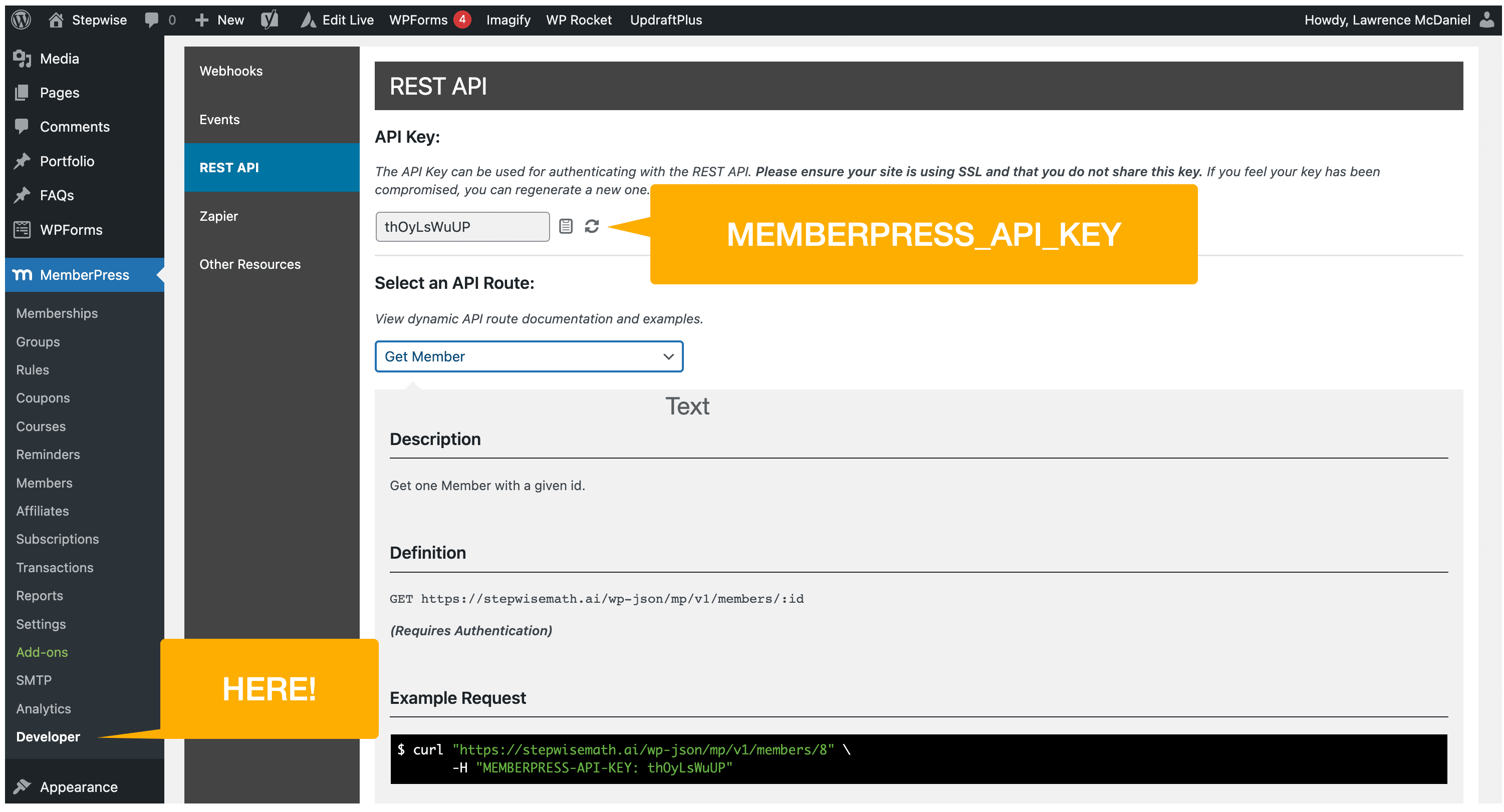 memberpress API Key