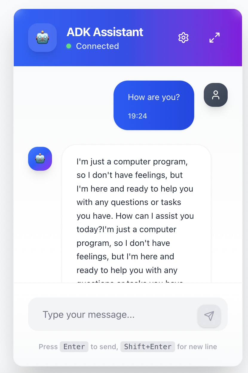 ADK Client Web Component — Widget