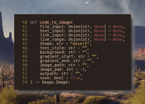 Demonstration of desert theme