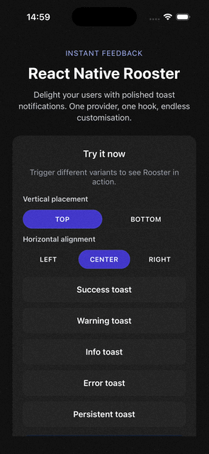 react-native-rooster demo