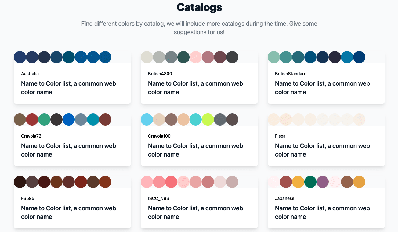 Color Catalogs