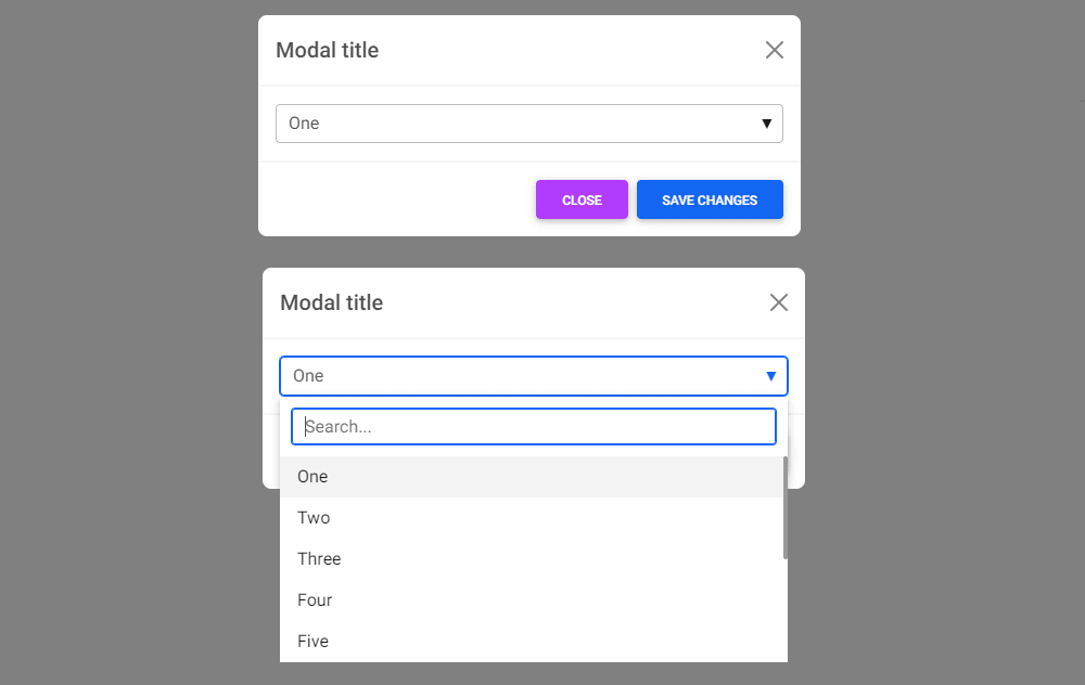 Bootstrap 5 Select dropdown with search