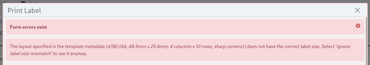 Error template metadata layout does not have the expected size