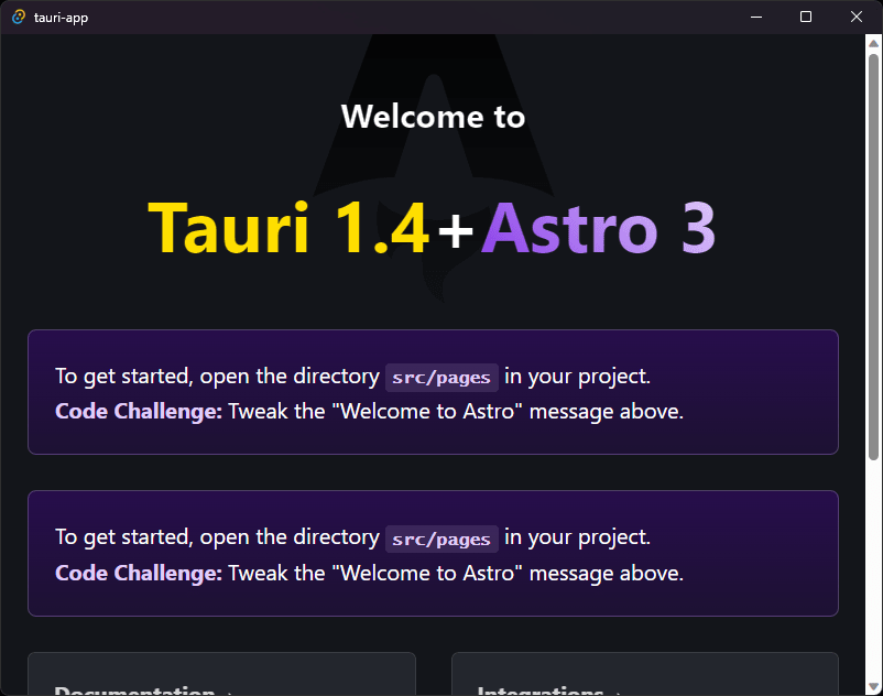 Tauri 1.4 + Astro 3