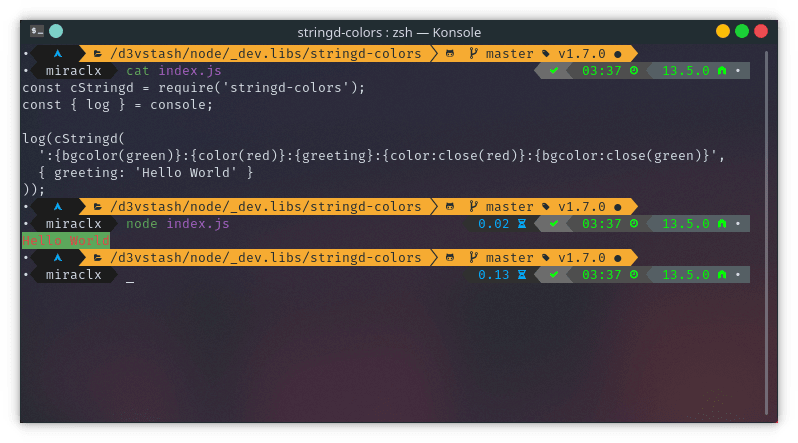 StringD Colors Example StringD Colors