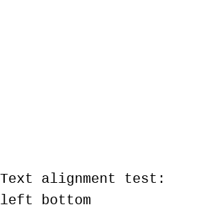 Horizontal alignment: left; Vertical alignment: bottom