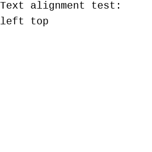 Horizontal alignment: left; Vertical alignment: top