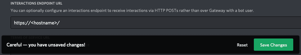 Interactions Endpoint URL