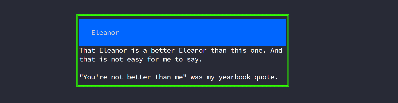 Eleanor card