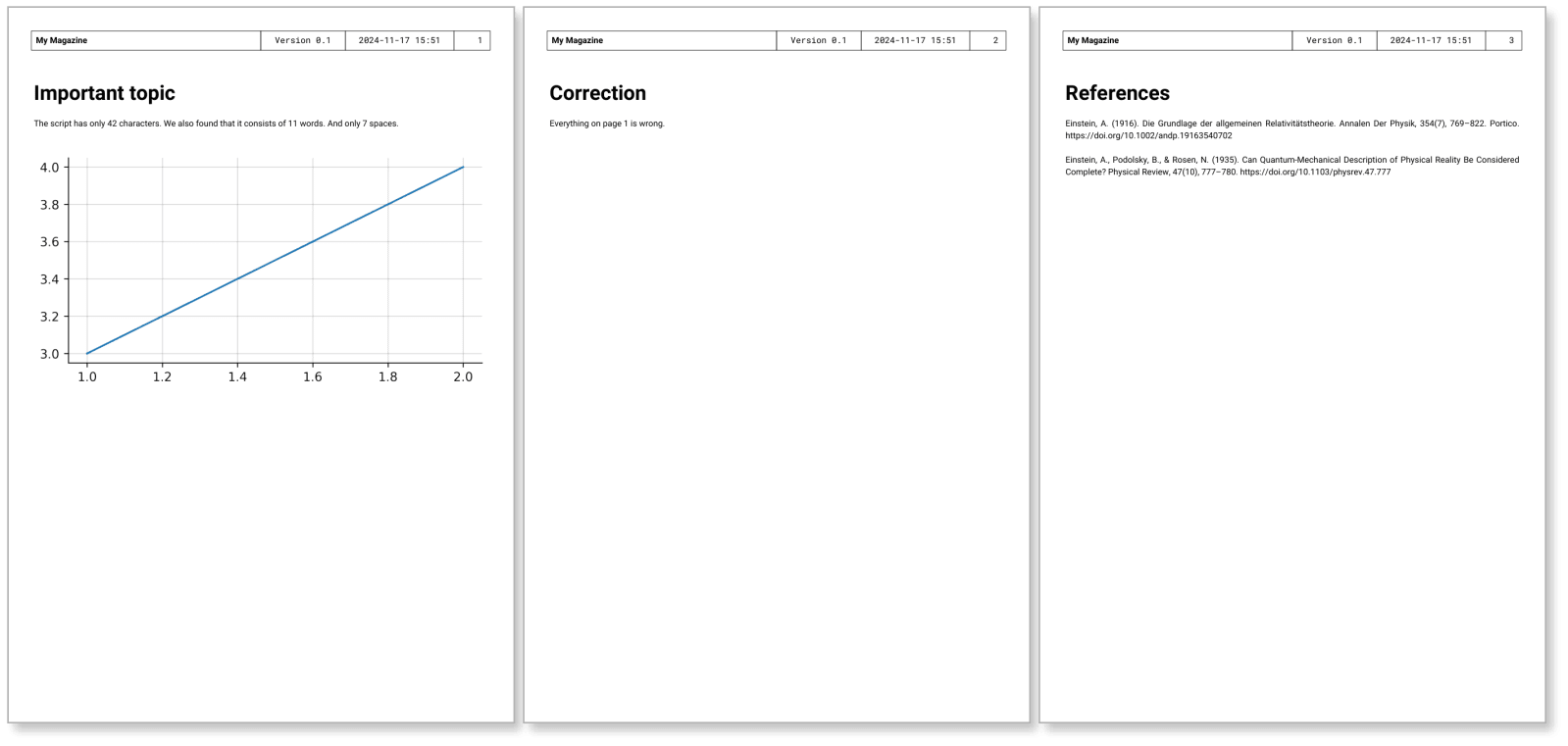 Example output PDF report