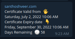 SSL Expiry Reminder Telegram