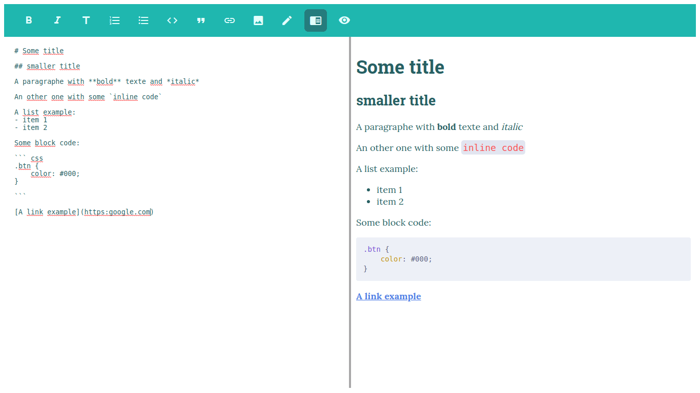 Markdown Editor Screen Shot