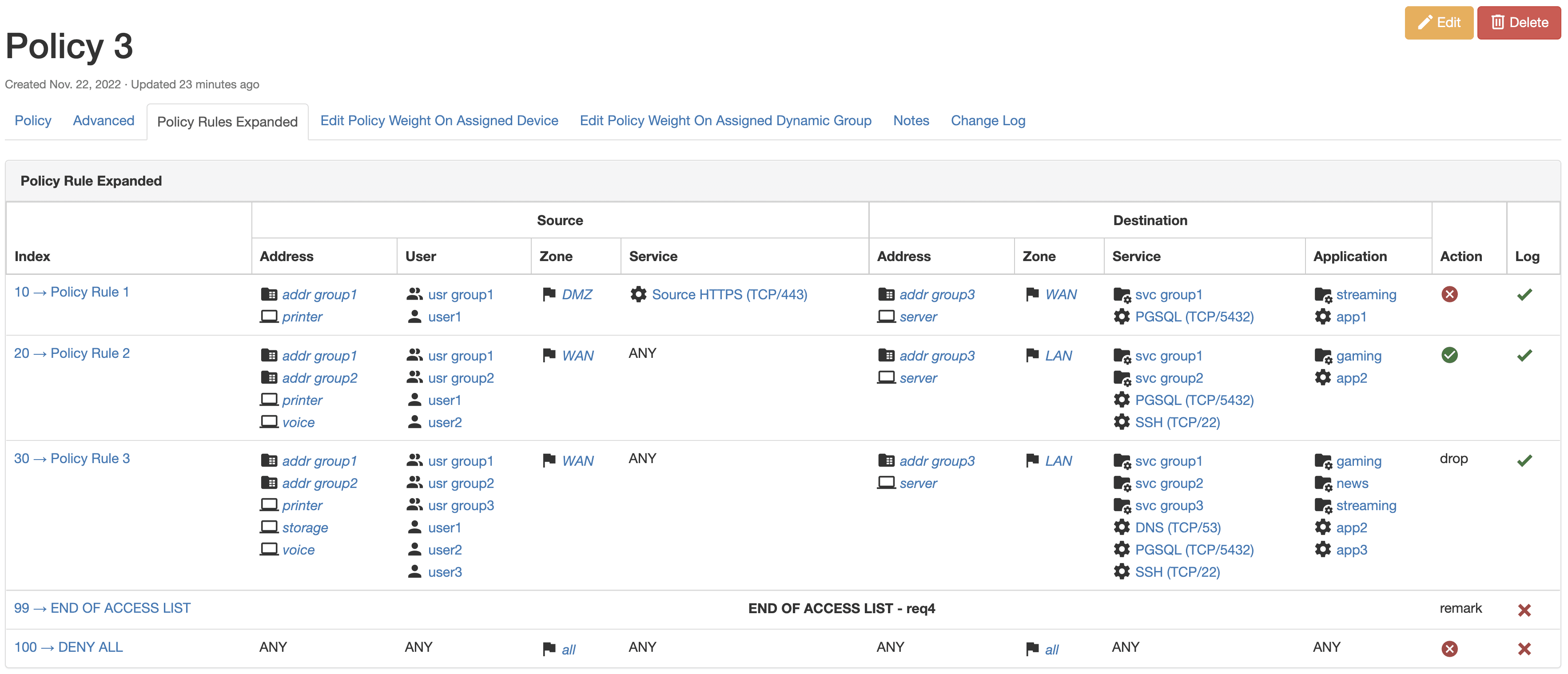 Policy View Policy View