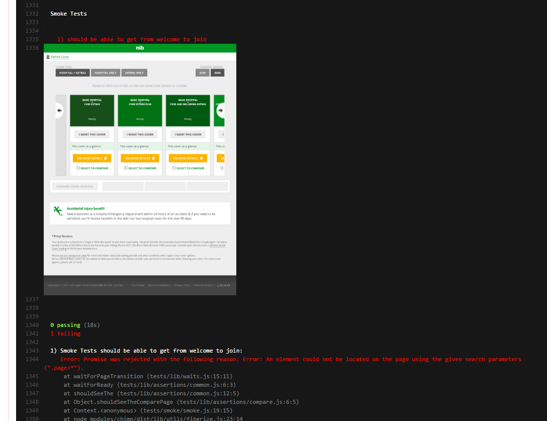 Usage example output