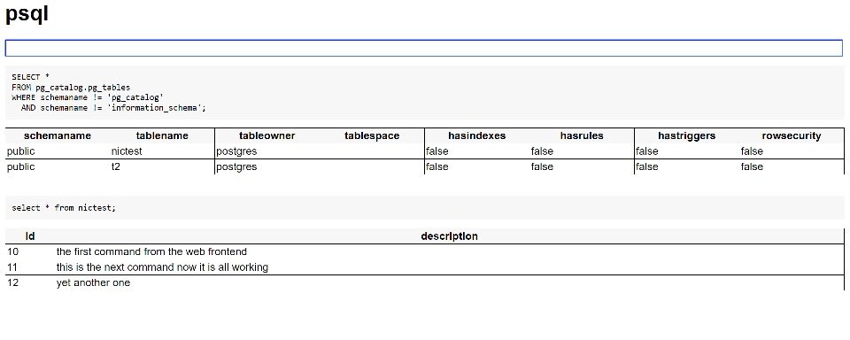 Web interface to PostgreSQL