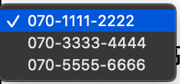 複数電話番号選択