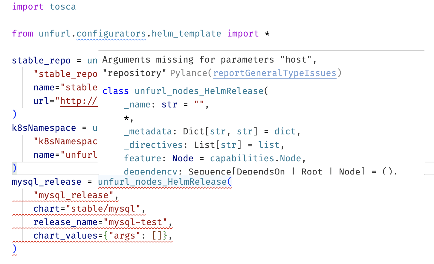 VS Code displaying tooltip