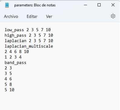Example parameters