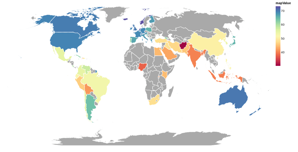 Screenshot of choropleth