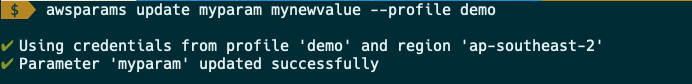 awsparams update