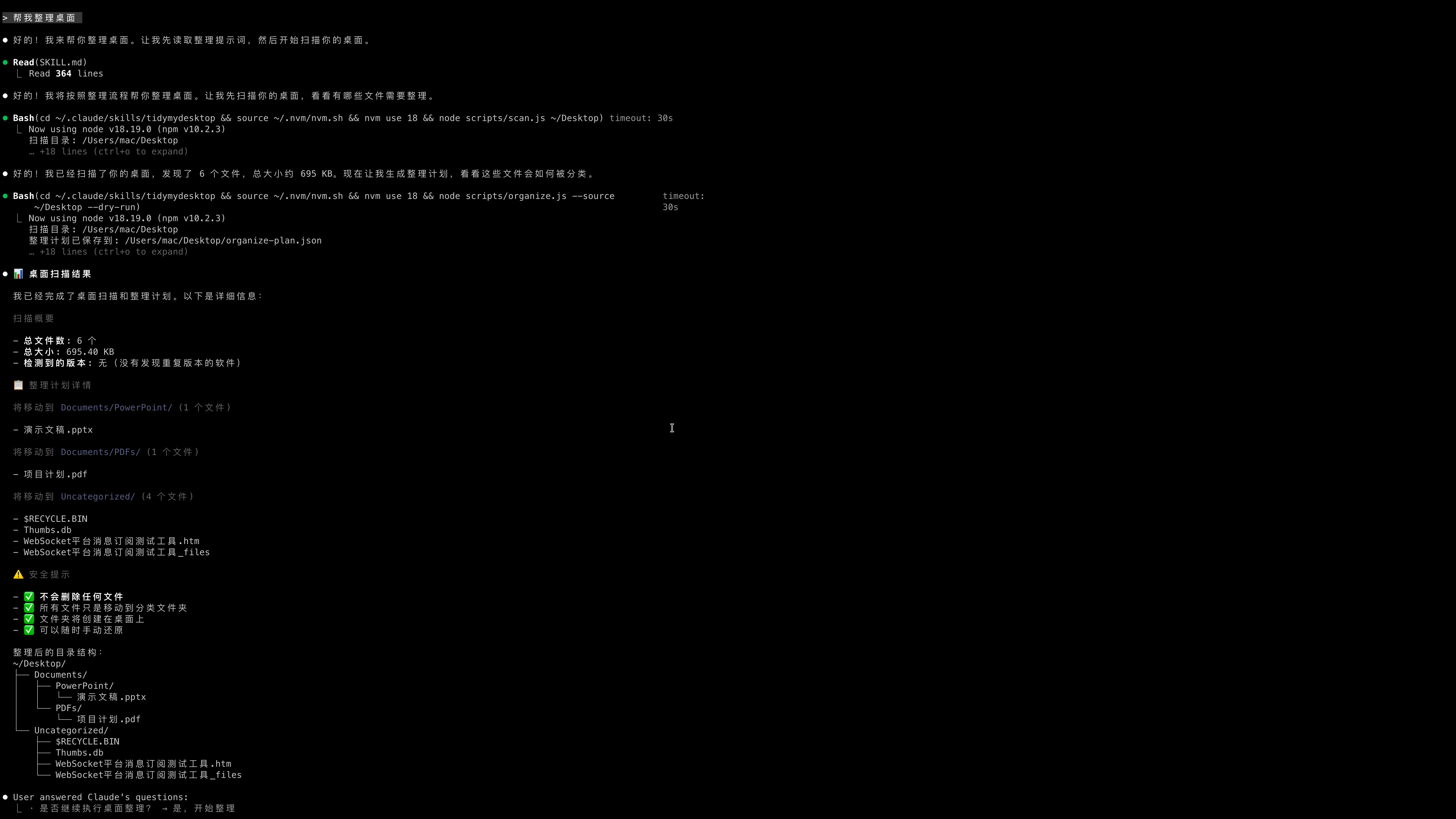 TidyMyDesktop 实际使用效果