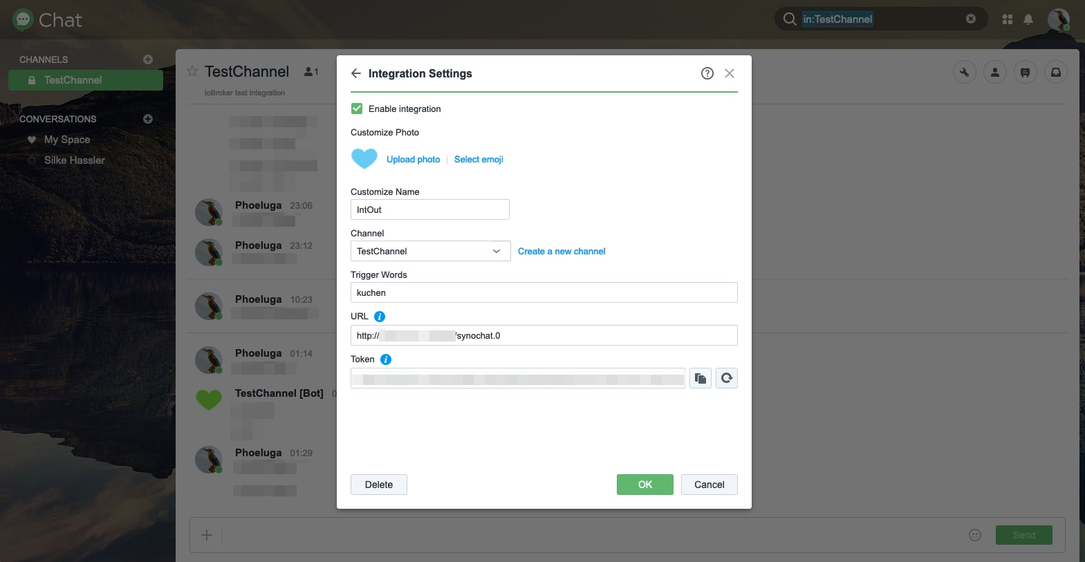 SynoChatIntegrationIncomingSettings