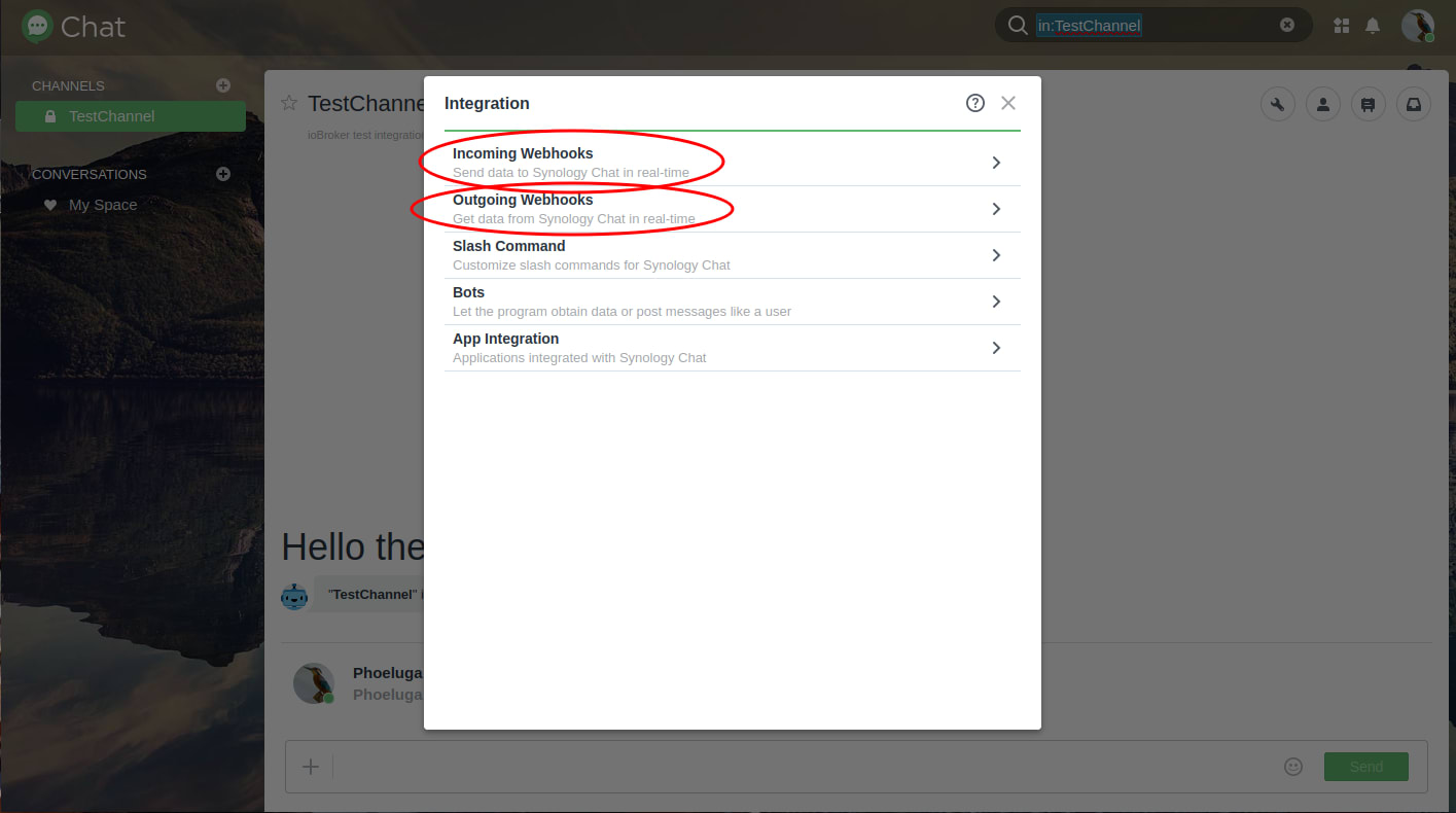 SynoChatIntegrations