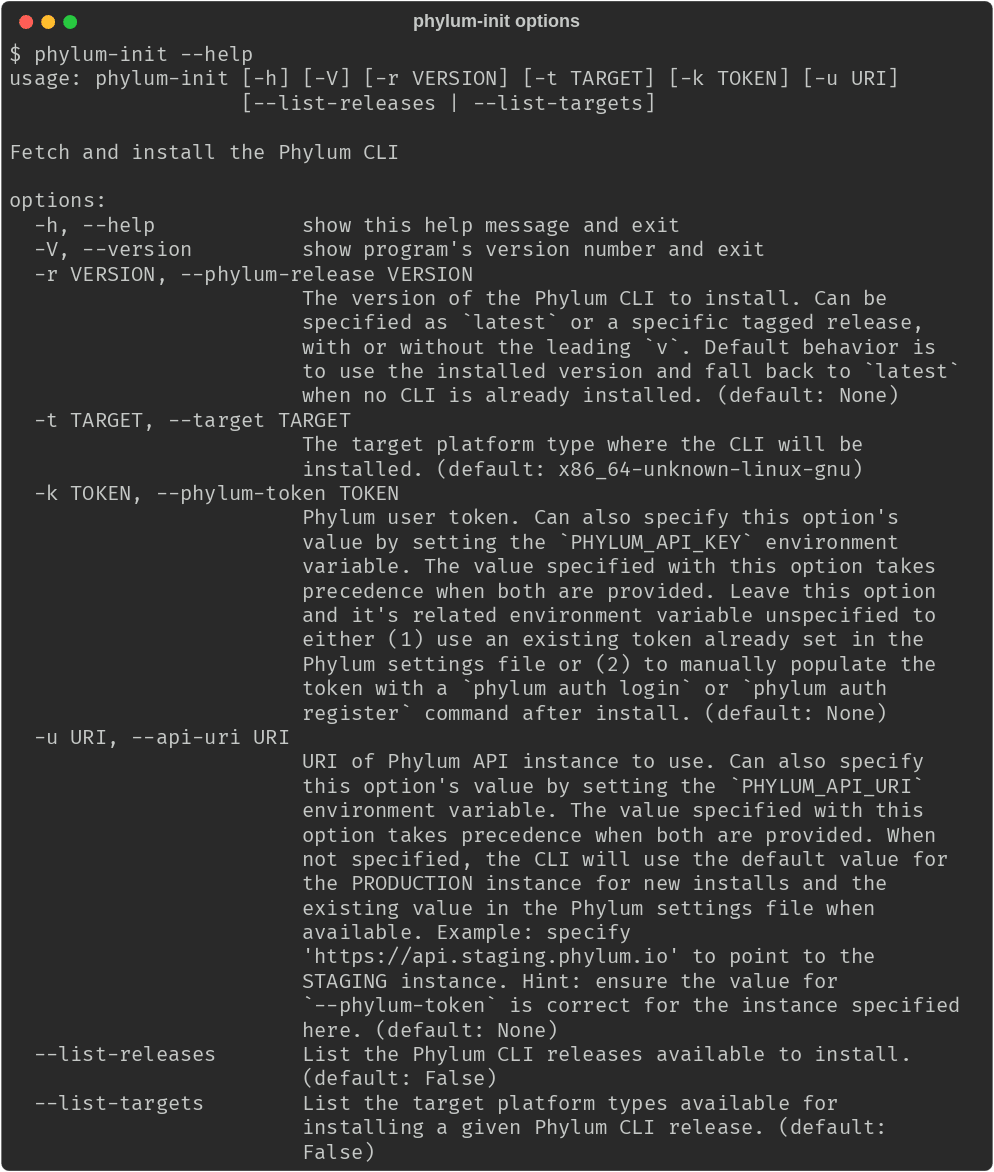 phylum-init options