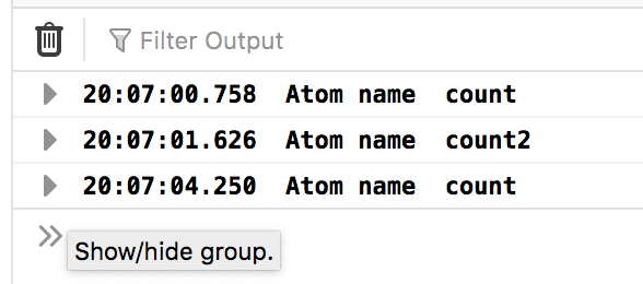 Example of logs in browser's conosle