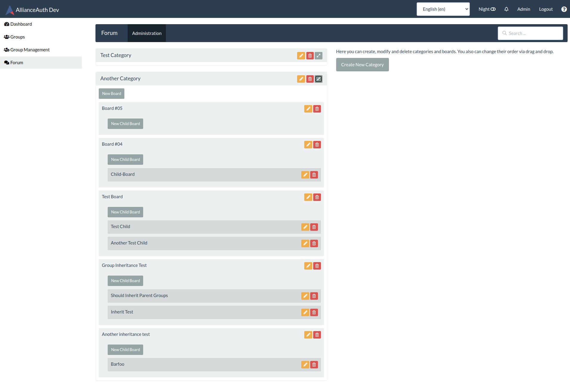 Screenshot: Admin View
