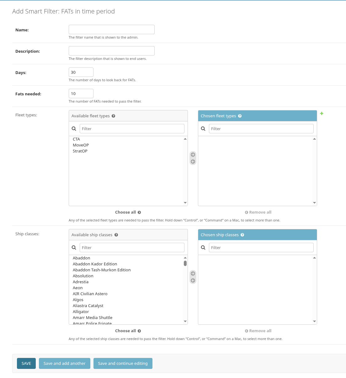 Smart Filter: FATs in Time Period Smart Filter: FATs in Time Period