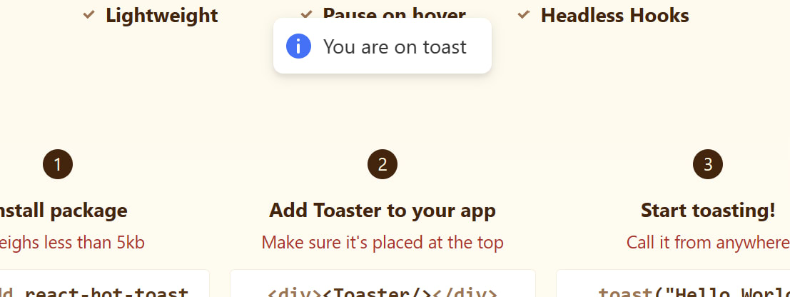 React Hot Toast Magic - Info Toast