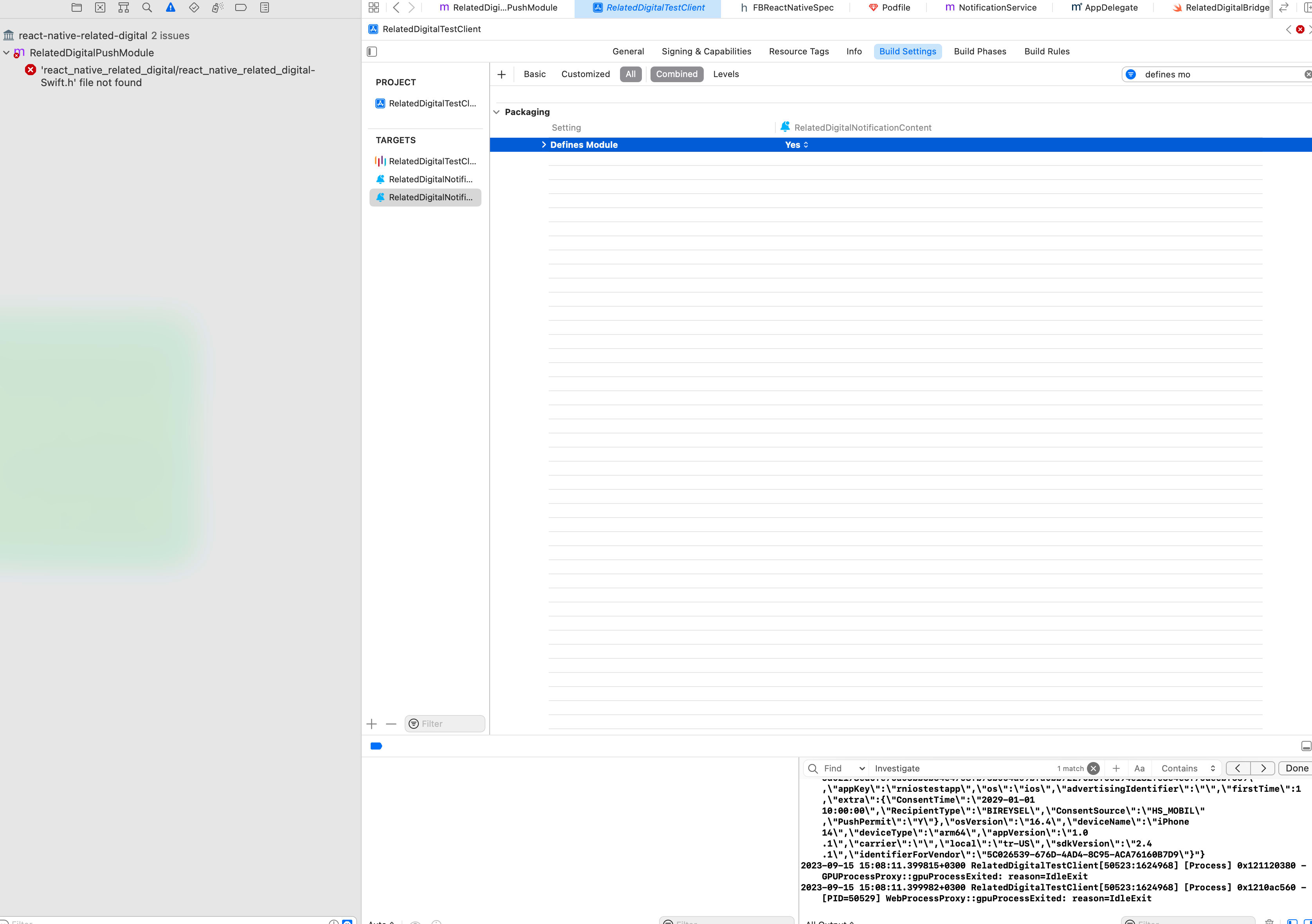 Content Target Defines Module