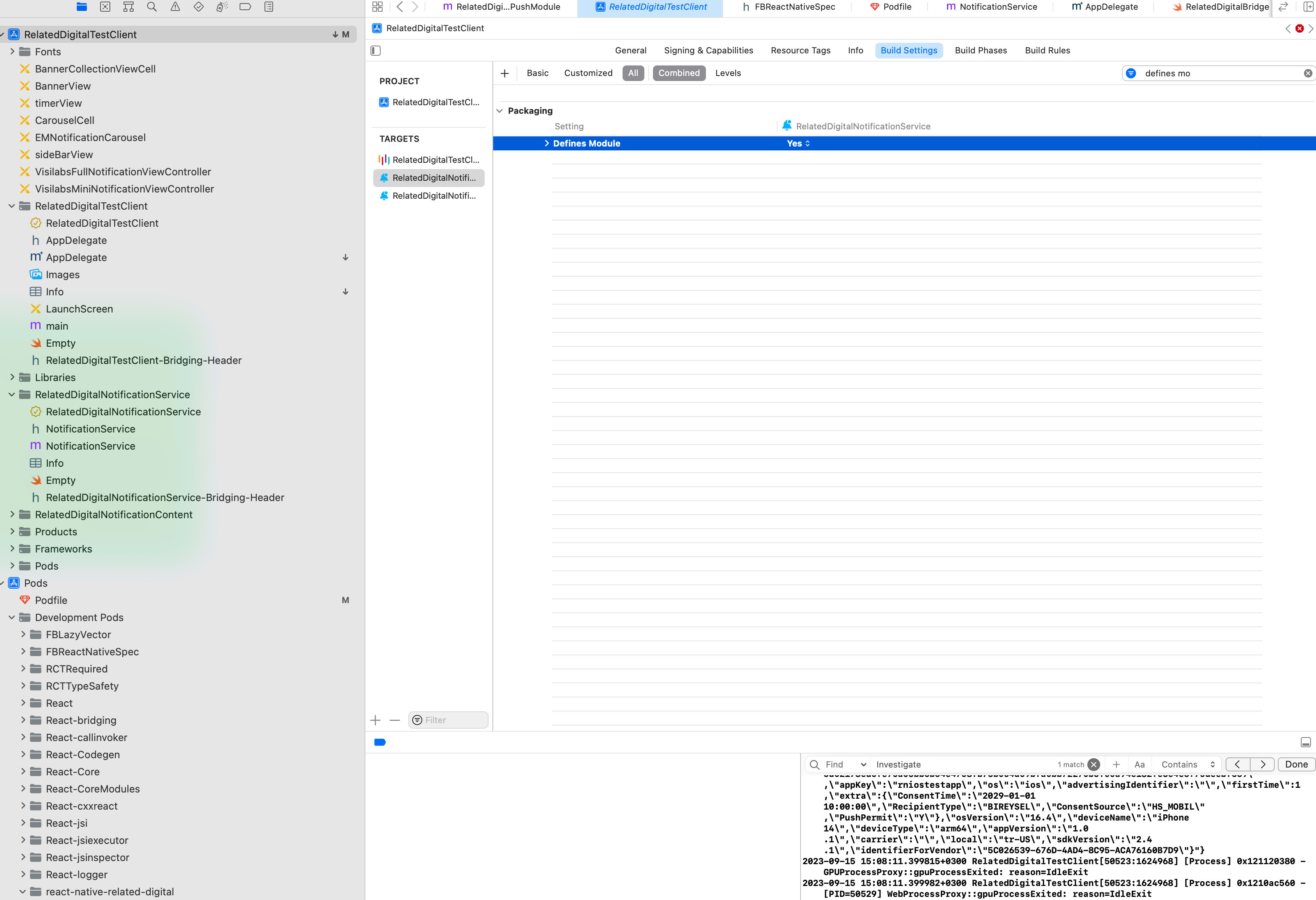 Service Target Defines Module