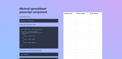 Screenshot of the demo website