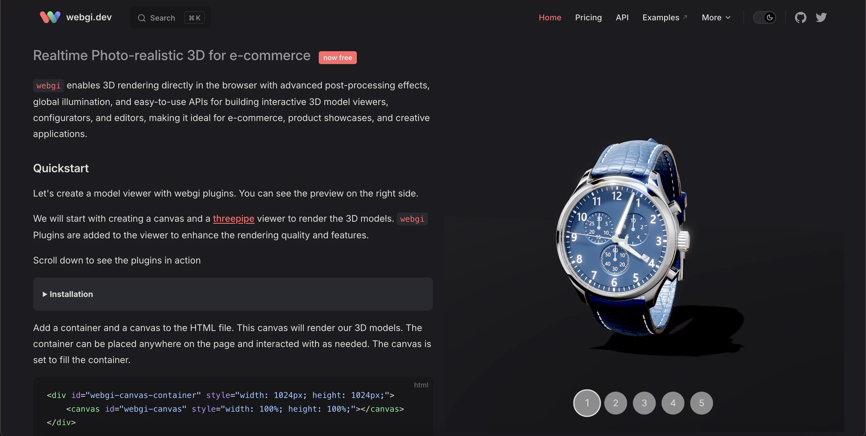Getting started with webgi rendering