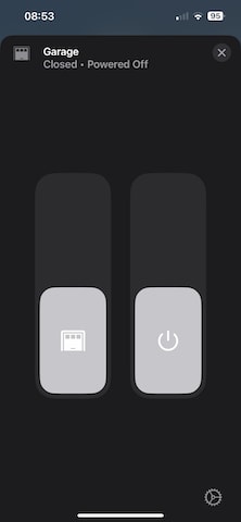 Closed Garage with optional relay switch in Apple Home app