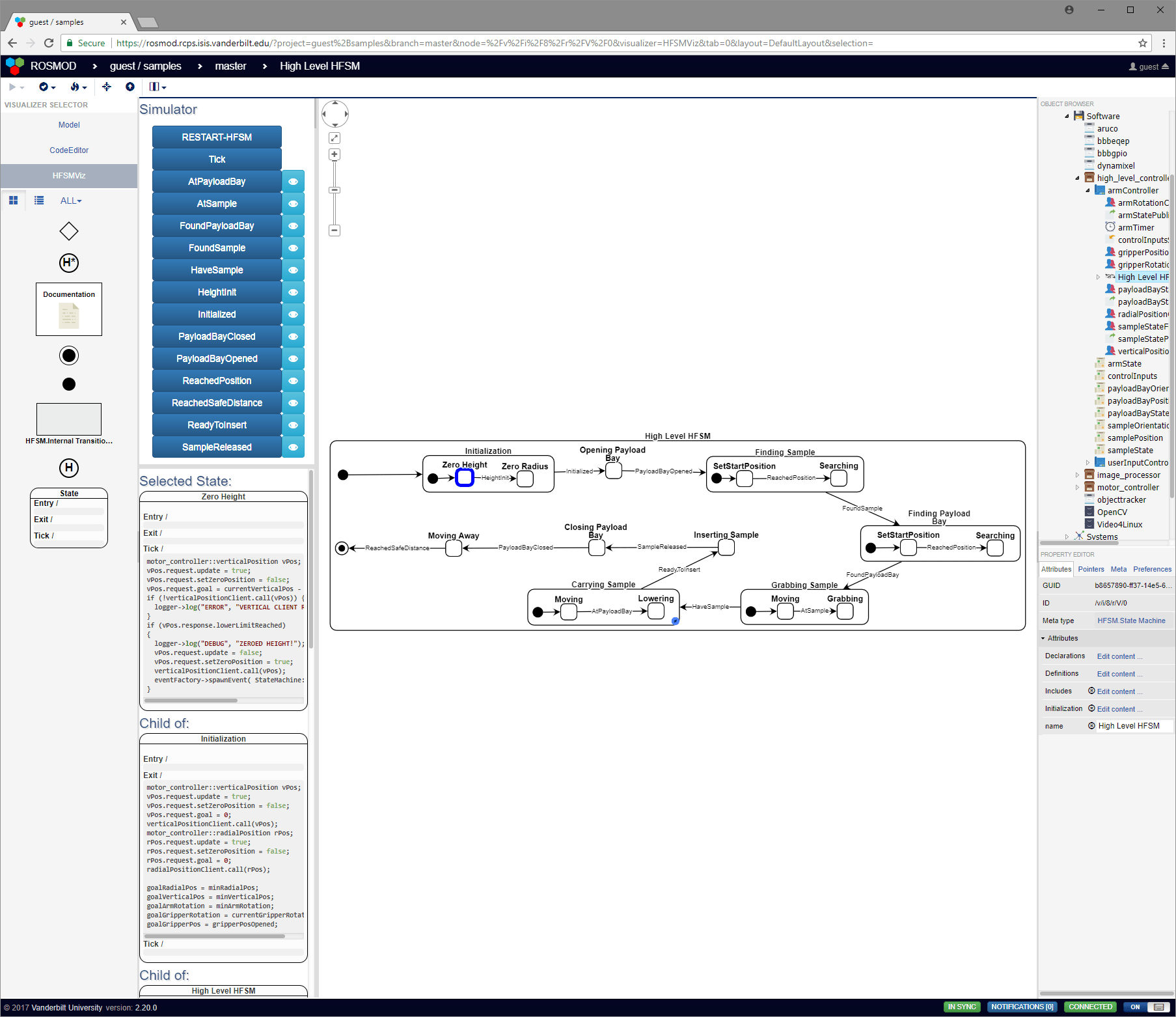 UML HFSM Modeling and Simulation